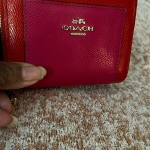 Coach Vibrant Red and Pink Wallet
